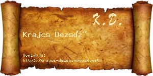 Krajcs Dezső névjegykártya